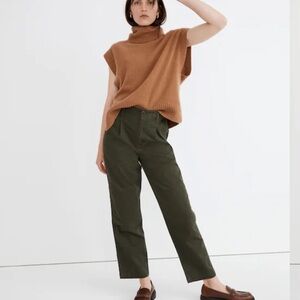 Madewell The Perfect Vintage Straight Pant in Dark Forest Wash: Pleated Edition